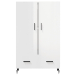 Credenza Bianco Lucido 69,5x31x115 cm in Legno Multistrato