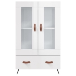 Credenza Bianco Lucido 69,5x31x115 cm in Legno Multistrato