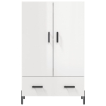 Credenza Bianco Lucido 69,5x31x115 cm in Legno Multistrato