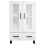 Credenza Bianco Lucido 69,5x31x115 cm in Legno Multistrato