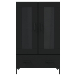 Credenza Nera 69,5x31x115 cm in Legno Multistrato