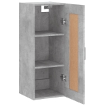 Mobile a Parete Grigio Cemento 34,5x34x90 cm Legno Multistrato