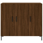 Credenza Rovere Marrone 90x34x80 cm in Legno Multistrato