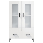 Credenza Bianco Lucido 69,5x31x115 cm in Legno Multistrato