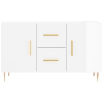 Credenza Bianco Lucido 100x36x60 cm in Legno Multistrato