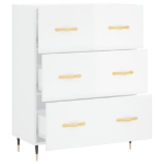 Credenza 69,5x34x90 cm in Legno Multistrato Bianco Lucido