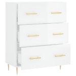 Credenza 69,5x34x90 cm in Legno Multistrato Bianco Lucido