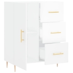 Credenza 69,5x34x90 cm in Legno Multistrato Bianco Lucido