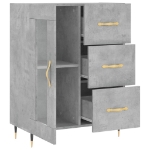 Credenza Grigio Cemento 69,5x34x90 cm in Legno Multistrato