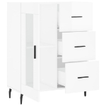 Credenza 69,5x34x90 cm in Legno Multistrato Bianco Lucido