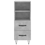 Credenza Grigio Cemento 34,5x34x90 cm in Legno Multistrato