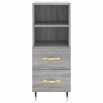 Credenza Grigio Sonoma 34,5x34x90 cm in Legno Multistrato