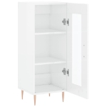 Credenza Bianco Lucido 34,5x34x90 cm in Legno Multistrato