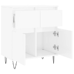 Credenza Bianco Lucido 60x35x70 cm in Legno Multistrato