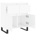 Credenza Bianco Lucido 60x35x70 cm in Legno Multistrato