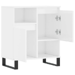 Credenza Bianco Lucido 60x35x70 cm in Legno Multistrato