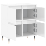 Credenza Bianco Lucido 60x35x70 cm in Legno Multistrato