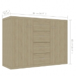 Credenza Rovere Sonoma 88x30x65 cm in Legno Multistrato