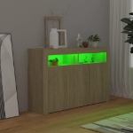 Credenza con Luci LED Rovere Sonoma 115,5x30x75 cm