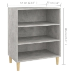 Credenza Grigio Cemento 57x35x70 cm in Legno Multistrato