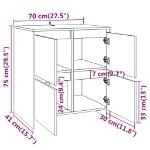 Credenze 2 pz Bianco Lucido in Legno Multistrato