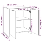 Credenze 2 pz Grigio Sonoma in Legno Multistrato