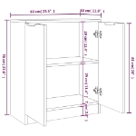 Credenze 2 pz Rovere Sonoma 60x30x70 cm in Legno Multistrato