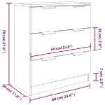 Credenze 3 pz Rovere Fumo in Legno Multistrato