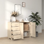 Credenza HAMAR Miele 113x40x80 cm in Legno Massello di Pino