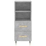 Credenza Grigio Cemento 34,5x34x180 cm in Legno Multistrato