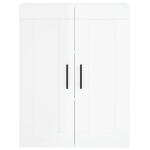 Credenza Bianco Lucido 69,5x34x180 cm in Legno Multistrato