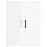 Credenza Bianco Lucido 69,5x34x180 cm in Legno Multistrato