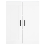 Credenza Bianco Lucido 69,5x34x180 cm in Legno Multistrato