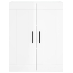 Credenza Bianco Lucido 69,5x34x180 cm in Legno Multistrato