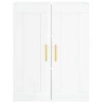 Credenza Bianco Lucido 69,5x34x180 cm in Legno Multistrato