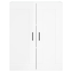 Credenza Bianco Lucido 69,5x34x180 cm in Legno Multistrato