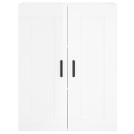 Credenza Bianco Lucido 69,5x34x180 cm in Legno Multistrato