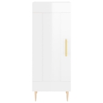 Credenza 34,5x34x180 cm in Legno Multistrato Bianco Lucido