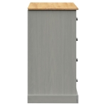 Credenza Cassetti VIGO 113x40x75 cm Legno Massello Pino Grigio