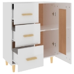 Credenza 69,5x34x90 cm in Legno Multistrato Bianco Lucido