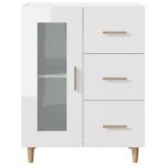 Credenza 69,5x34x90 cm in Legno Multistrato Bianco Lucido