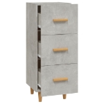 Credenza Grigio Cemento 34,5x34x90 cm in Legno Multistrato