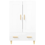 Credenza Bianco Lucido 70x31x115 cm in Legno Multistrato