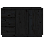 Credenza Nera 111x34x75 cm in Legno Massello di Pino