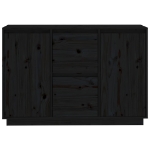 Credenza Nera 111x34x75 cm in Legno Massello di Pino