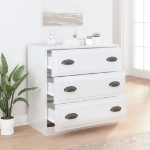 Credenza Bianco Lucido 70x35,5x67,5 cm in Legno Multistrato