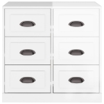 Credenza Bianco Lucido 70x35,5x67,5 cm in Legno Multistrato