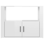 Credenza Bianco Lucido 80x30x60 cm in Legno Multistrato