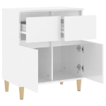 Credenza Bianco Lucido 60x35x70 cm in Legno Multistrato