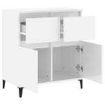 Credenza Bianco Lucido 60x35x70 cm in Legno Multistrato